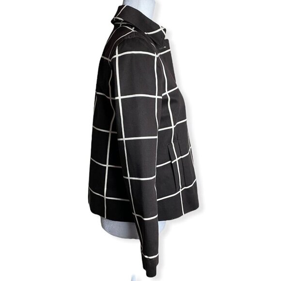 LAUREN Ralph Lauren Chocolate Brown Grid Print Blazer Jacket Lagenlook Sz P/P XS - Picture 6 of 9